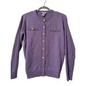 The Tog Shop Lavender Gold Button-Front Cardigan Sweater S